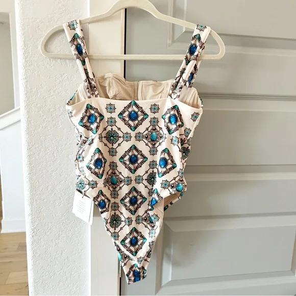 NWT Agua Bendita Citrino Platero Gemstone One Piece Swimsuit - Picture 10 of 12